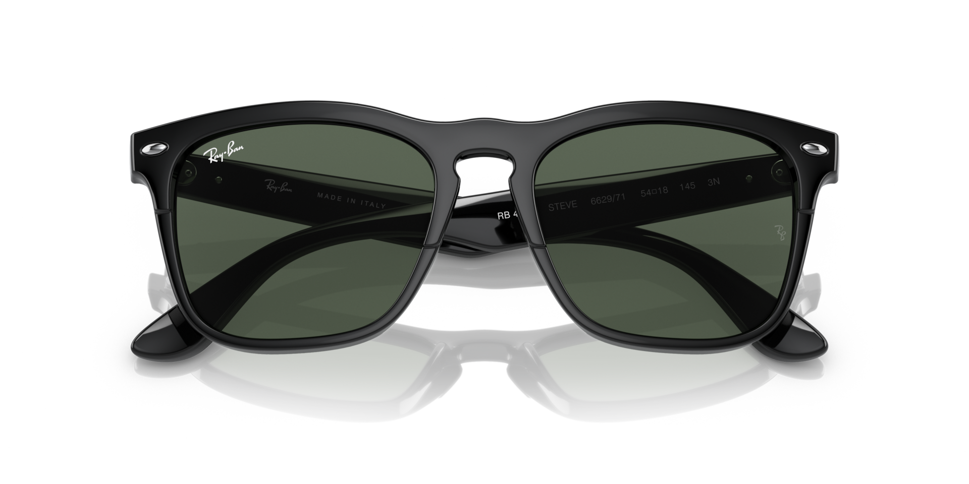 STEVE Sunglasses in Black and Dark Green (54-18) - RB4487 | Ray