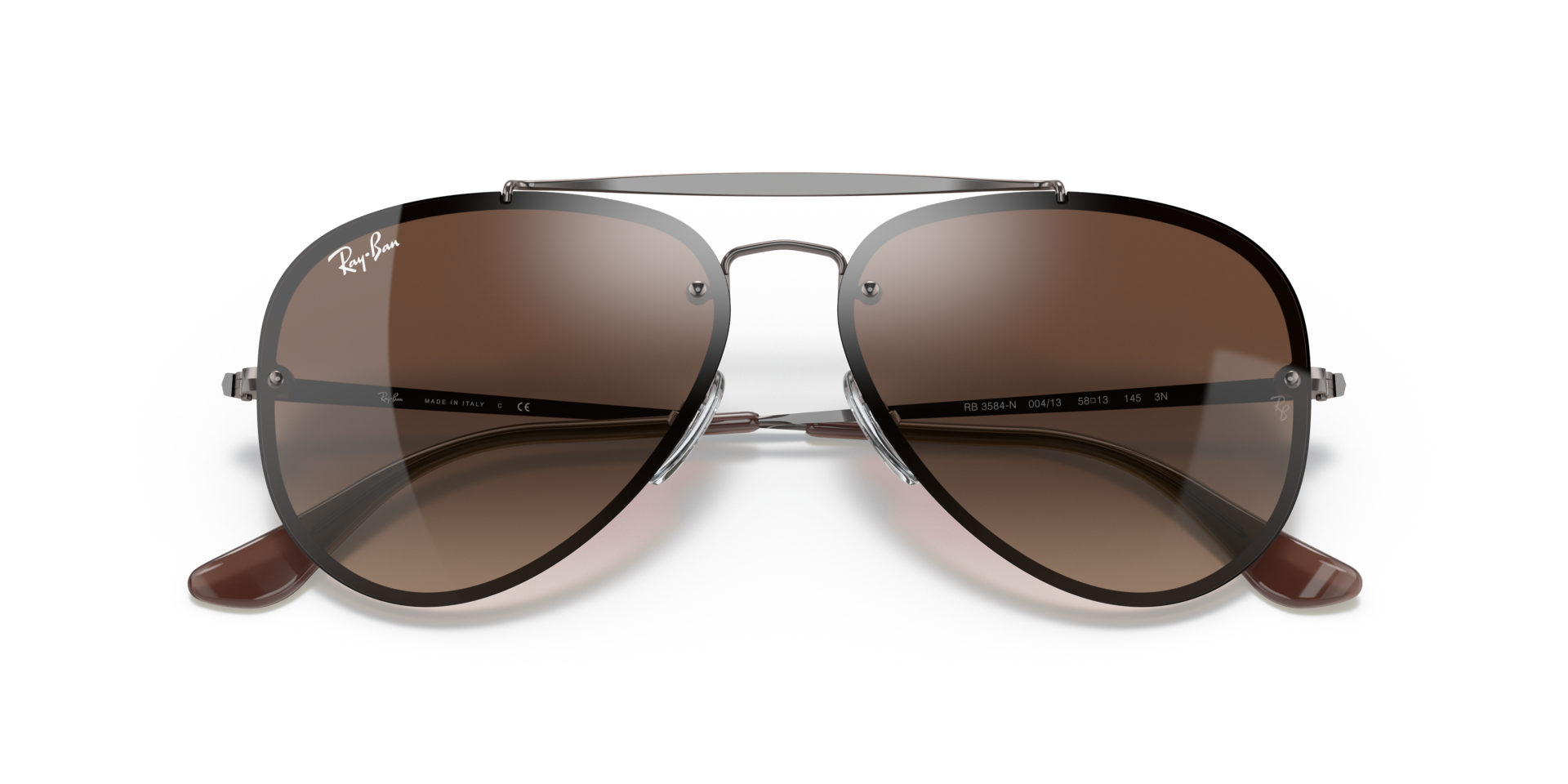 Ray-Ban Blaze Aviator Sunglasses RB3584N Gold Frame Red Gradient Lenses UNISEX Ray-Ban RB3584N-91400S Blaze Aviator Gold Steel Blue  main image 3