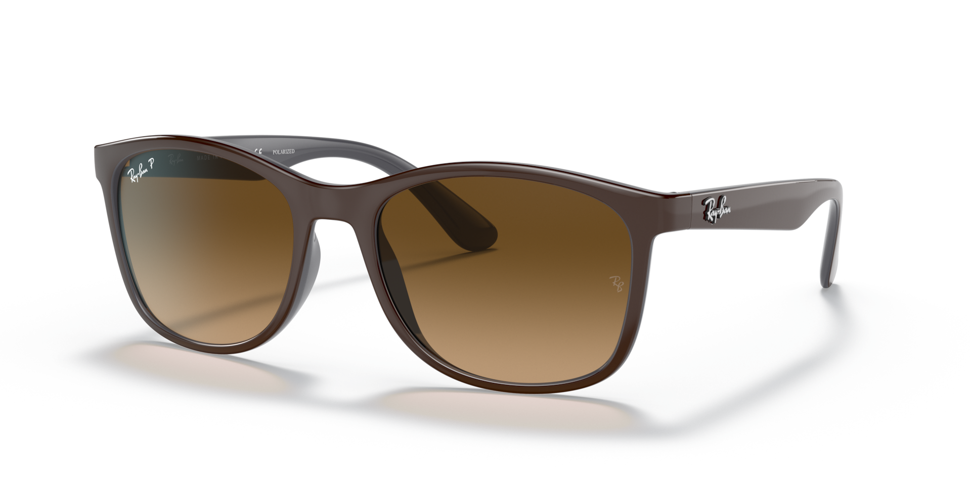 RB4374 Polarized Sunglasses in Brown On Grey and Brown Polarized